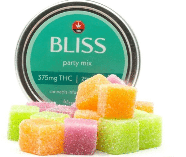 bliss edibles 300mg thc party mix gummies