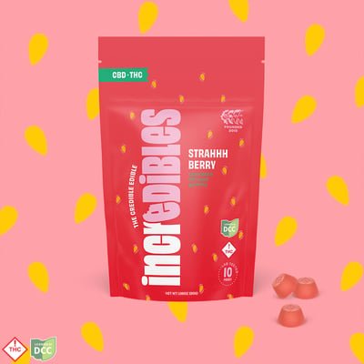 1:1 Strahhhberry + Cbd | Gummies | 10 Pack | 100mg Thc / 100mg Cbd